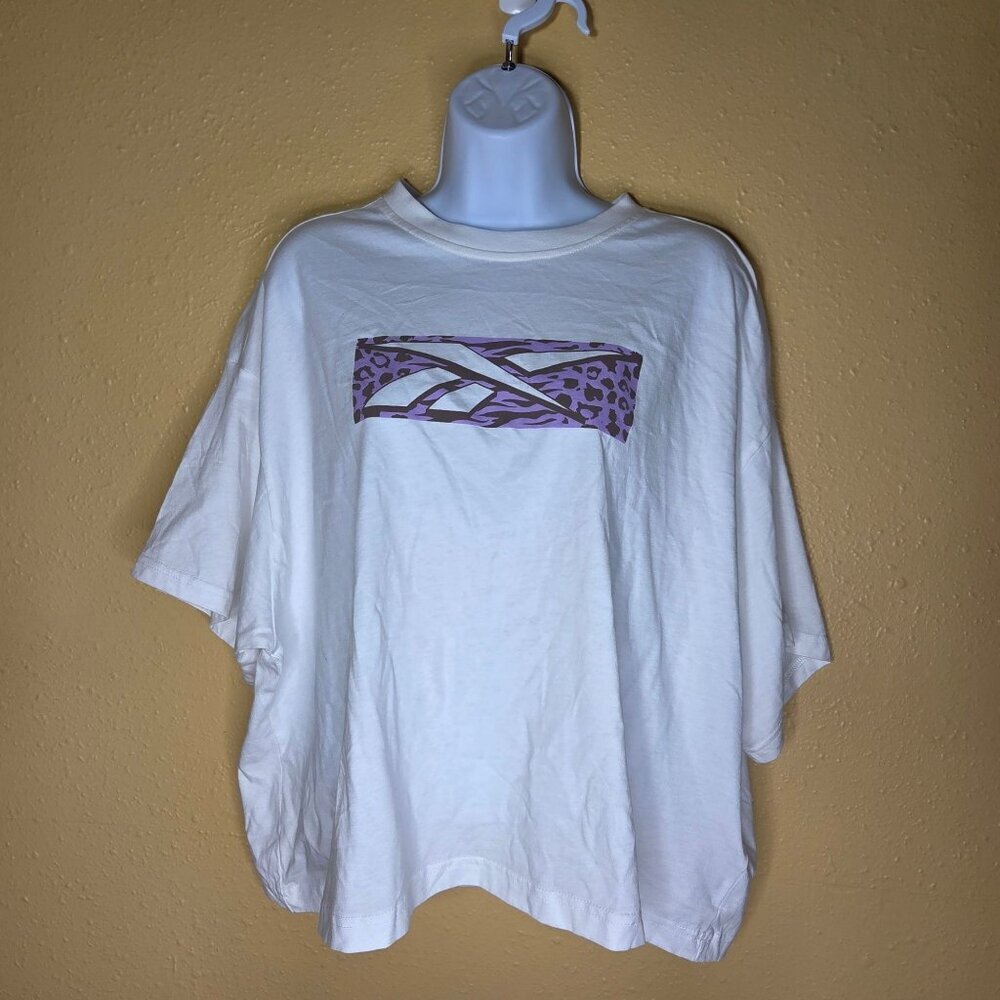 Reebok Crew Neck Short Sleeve T-Shirt Plus, 2x, White
